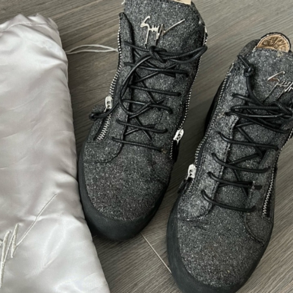 Giuseppe Zanotti Gray and Black Sneakers